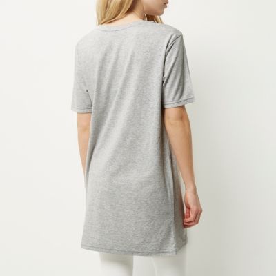 Grey print oversized t-shirt